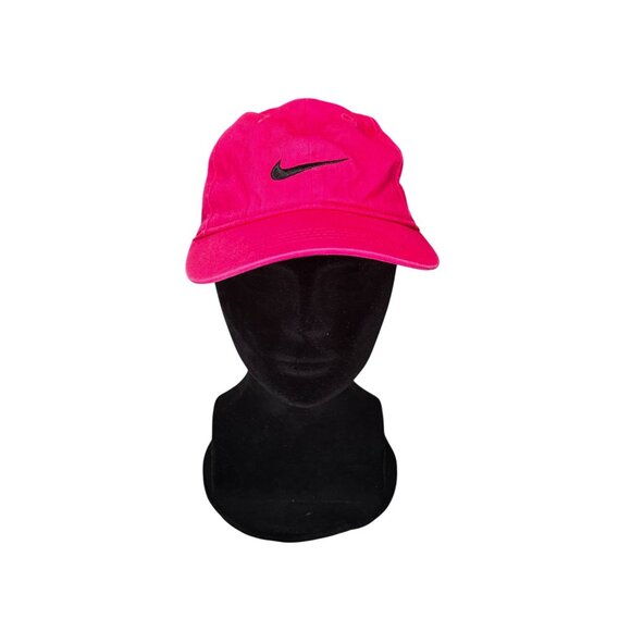 Nike Youth Pink Adjustable Cotton Cap With Black Swoosh Logo and Pink Band OS - Picture 1 of 10